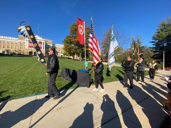 Ho-Chunk Nation flag raising ceremony at Bascom Hill, Nov. 5